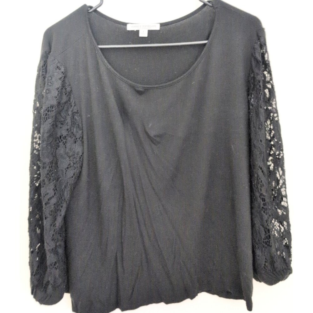 Black Blouse Lace Sleeve Top Gothic Shirt Balletcore Gothic Aesthetic Size Large